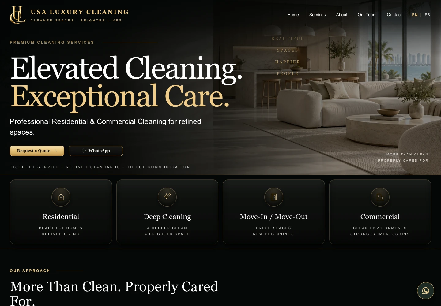 USA Luxury Cleaning website, designed and developed by Daniel Sanabria
